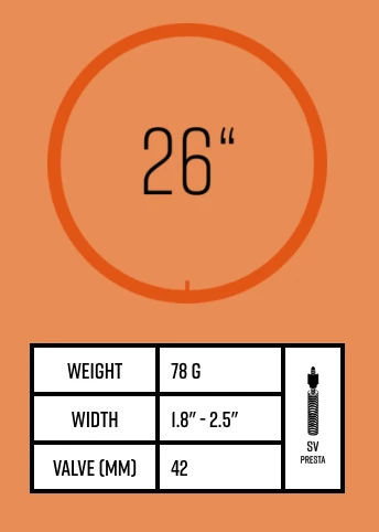 Chambre à Air TUBOLITO BMX 26″ X 1.8 – 2.5 Presta Light 4 Chambre à Air TUBOLITO BMX 26″ X 1.8 – 2.5 Presta Light – Image 4