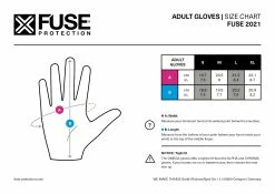 Gants FUSE Chroma Alias Red/Blue Fade -équipement vélo Soldes FUSE MY21 size chart adult gloves 3