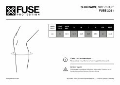 Protège Tibias FUSE Alpha Pro Shin Whip 11 Protège Tibias FUSE Alpha Pro Shin Whip -équipement vélo Soldes FUSE MY21 size chart shin pads
