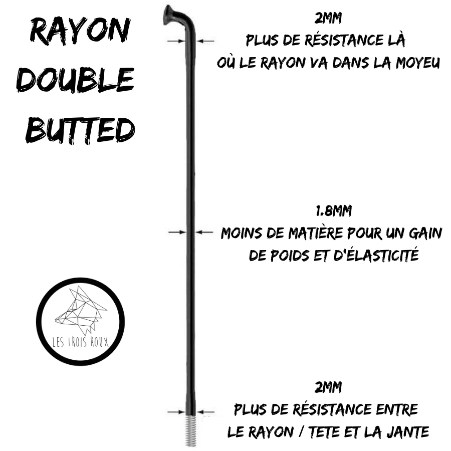 LES TROIS ROUX Pack LTR De 40 Rayons Double Butted 2 LES TROIS ROUX Pack LTR De 40 Rayons Double Butted – Image 2