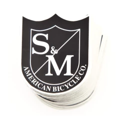 S&amp;M Pack Stickers S&M Medium Shield Black / White (x100)