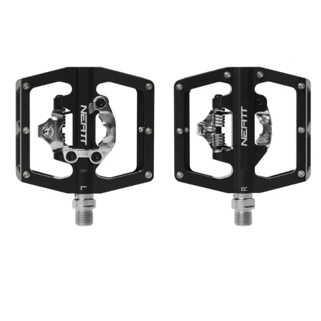 Paire De Pédales Semi-Automatiques NEATT SPD Noir + Calles 1 Paire De Pédales Semi-Automatiques NEATT SPD Noir + Calles