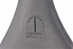 Selle LES TROIS ROUX Black Leather Logo Brown -équipement vélo Soldes Selle LES TROIS ROUX Leather Black 2