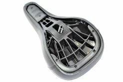 Selle LES TROIS ROUX Black Leather Logo Brown -équipement vélo Soldes Selle LES TROIS ROUX Leather Black 3