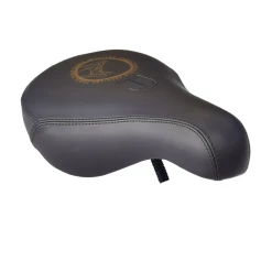 Selle LES TROIS ROUX Black Leather Logo Brown -équipement vélo Soldes Selle LES TROIS ROUX Leather Black Logo 1