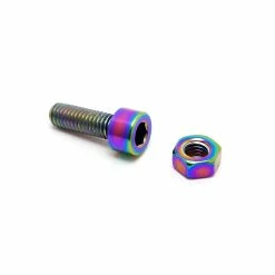TLC Bikes Vis Pour Cadre Et Collier De Selle Intégré TLC Titane -équipement vélo Soldes TLC BIKES Titanium Seat Clamp Bolt and Nut Rainbow 2