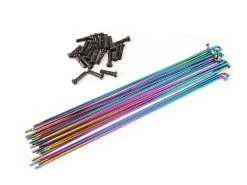 All-In Pack ALL IN De 40 Rayons Double Butted Oil Slick Jetons -équipement vélo Soldes all in 20 jetons double butted edelstahl speichen 6 1