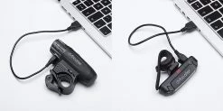 Kit Eclairage Led CYCLEAFER Avant / Arrière Rechargeable -équipement vélo Soldes lumiere afer usb