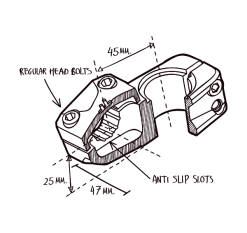 Potence FLYBIKES Volcano 25 Short -équipement vélo Soldes potence flybikes volcano 25 Short Specs